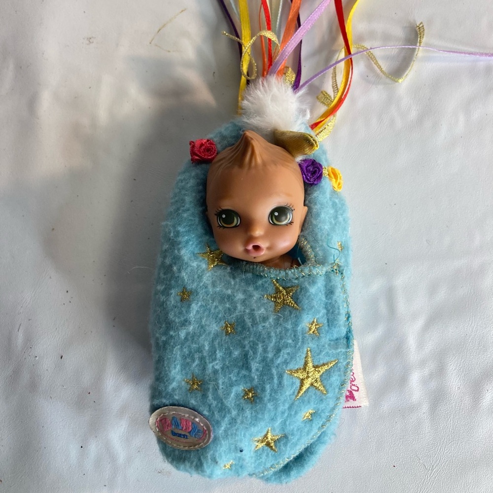 Zapf Creation Baby Born Surprise Doll Blanket Wrapped Mini Toy Blue
